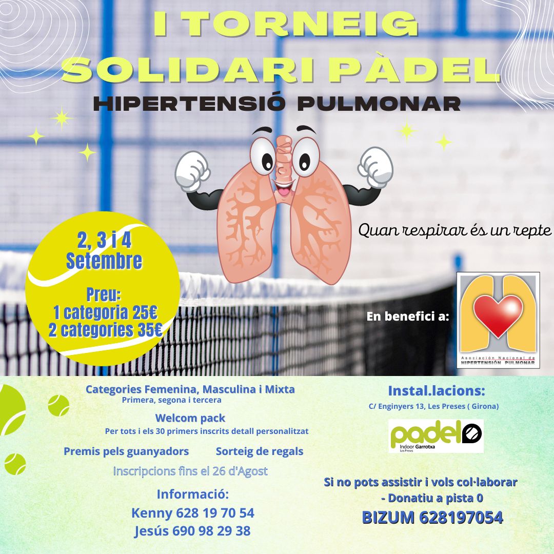 I Torneo solidario de pádel a favor de la Asociación Nacional de Hipertensión Pulmonar